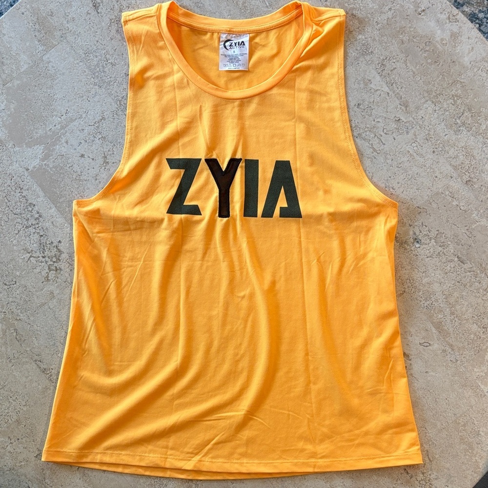 ZYIA Active size Small Vibrant Yellow Sleeveless Tank top‎